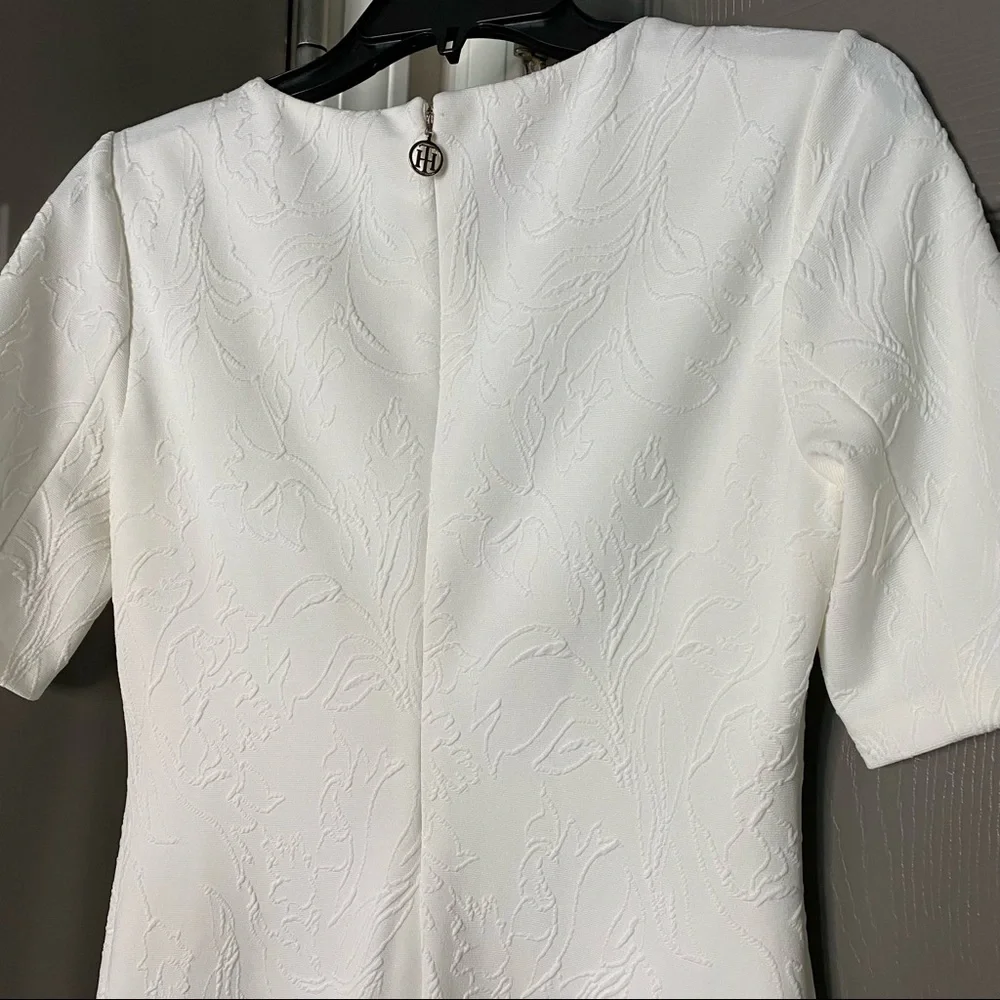 Tommy Hilfiger Ivory / Winter White Textured Sheath Dress Size 6 - Picture 9 of 12